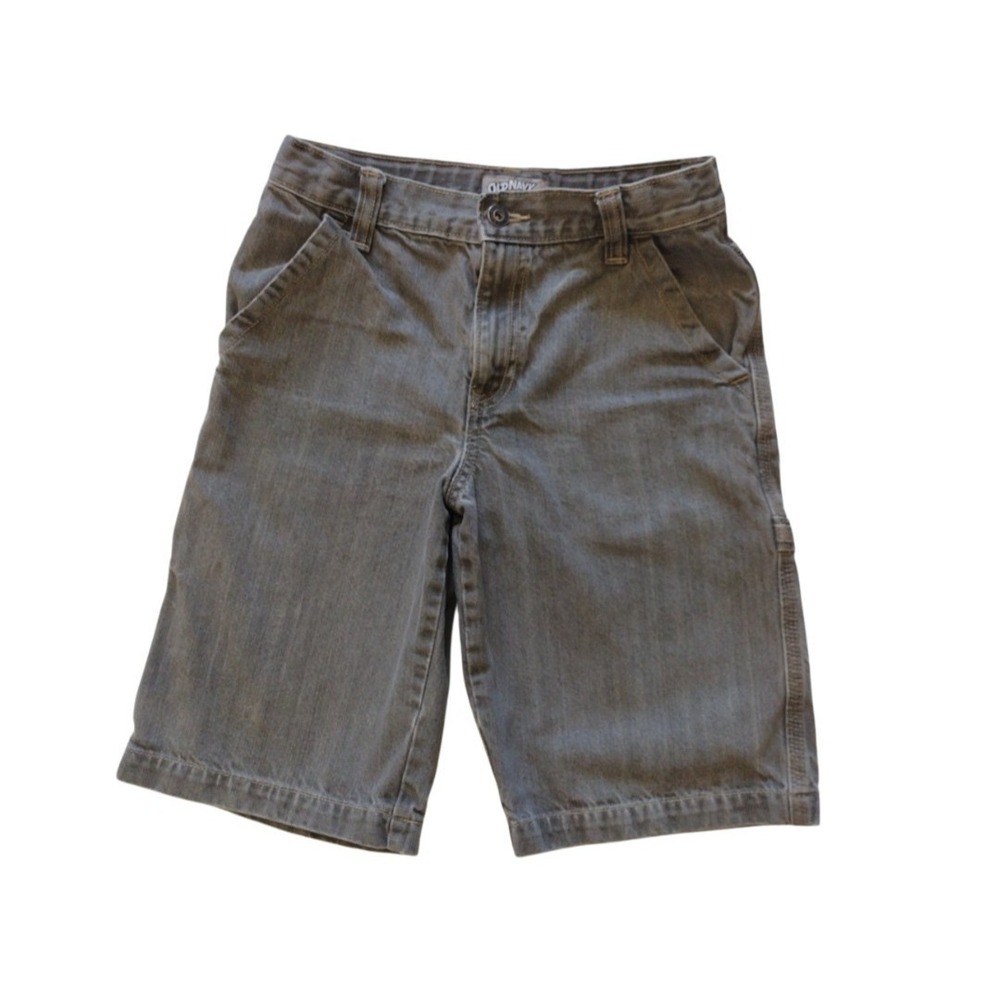 Old Navy Bermuda Shorts Kids Boy‎ 14 Gray Denim Adjustable Waist Band  Mid-Rise